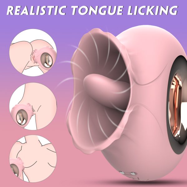 French kiss-Tongue Licking Rosevibrator Sextoy For Women